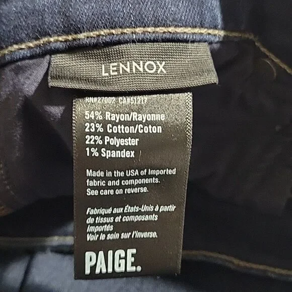 Paige Lennox Jeans Mens 32x29 Slim Fit Dominic Dark Wash Stretch Denim - Picture 9 of 9